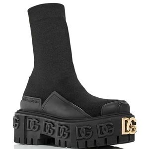 Authentic Dolce & Gabbana stretch platform biker boots size EU 38.5 / US 8